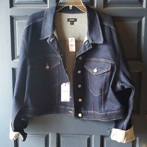 Express Dark Wash Cropped Denim Jacket Sz-XL, NWT
